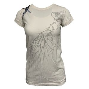 Raw7 Women's T-Shirt with Embroidery Eagle - Off White